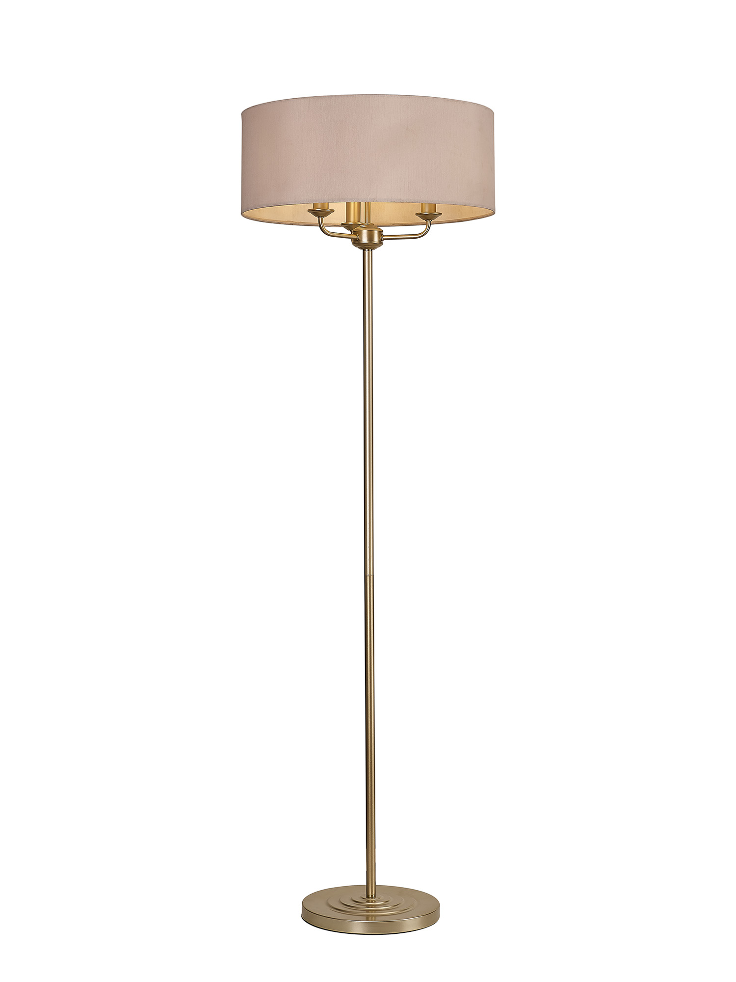DK1002  Banyan 45cm 3 Light Floor Lamp Champagne Gold, Nude Beige